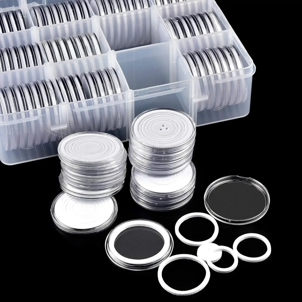 84-Piece Coin Capsules Set – 6 Sizes with Organizer Box