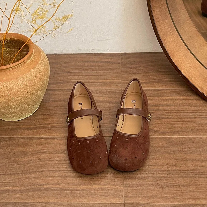 Women's Vintage Mary Jane Flats – Buckle Strap Ballet Loafers