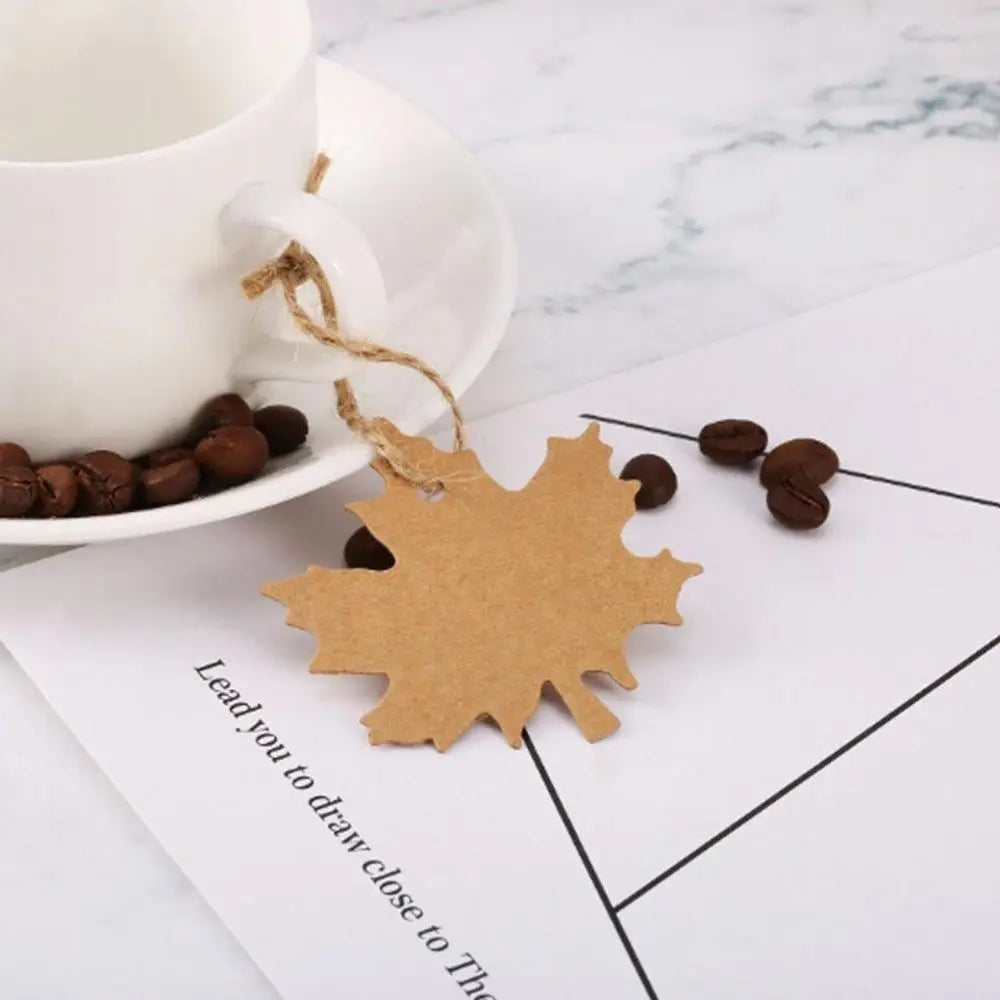 Kraft Paper Hang Tags Maple & Leaf Shape – 100 Blank Gift Labels