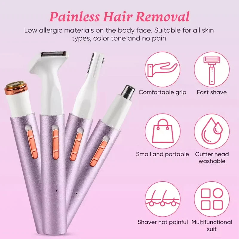 Rechargeable Portable Epilator – Face & Body Hair Trimmer