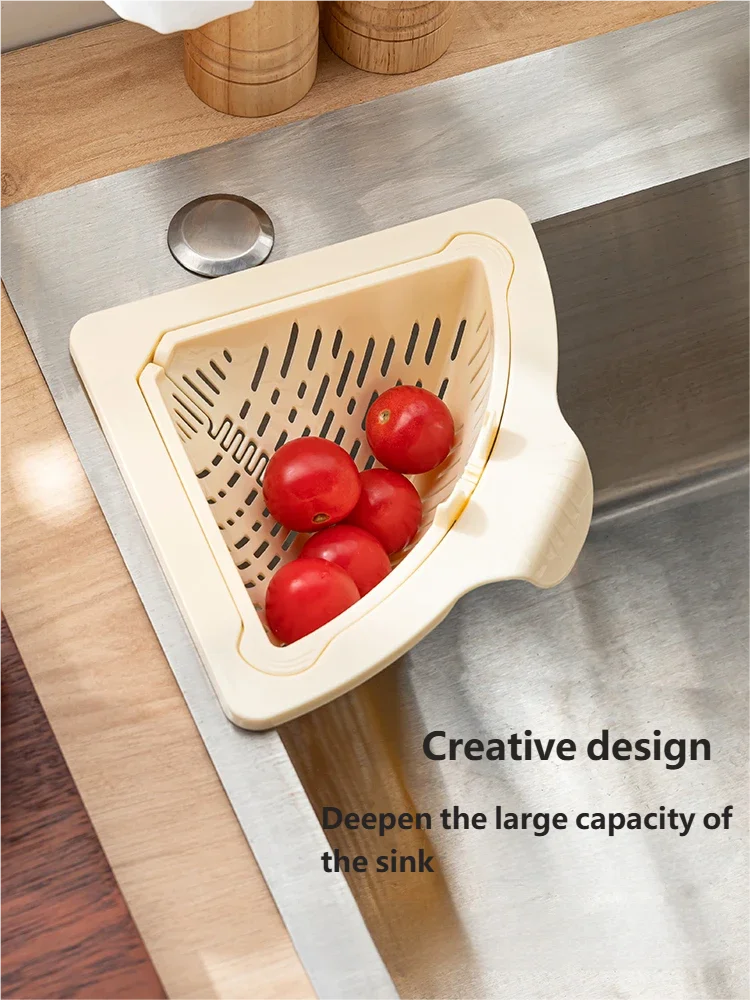 Corner Sink Strainer Basket – Suction Cup, Large Capacity
