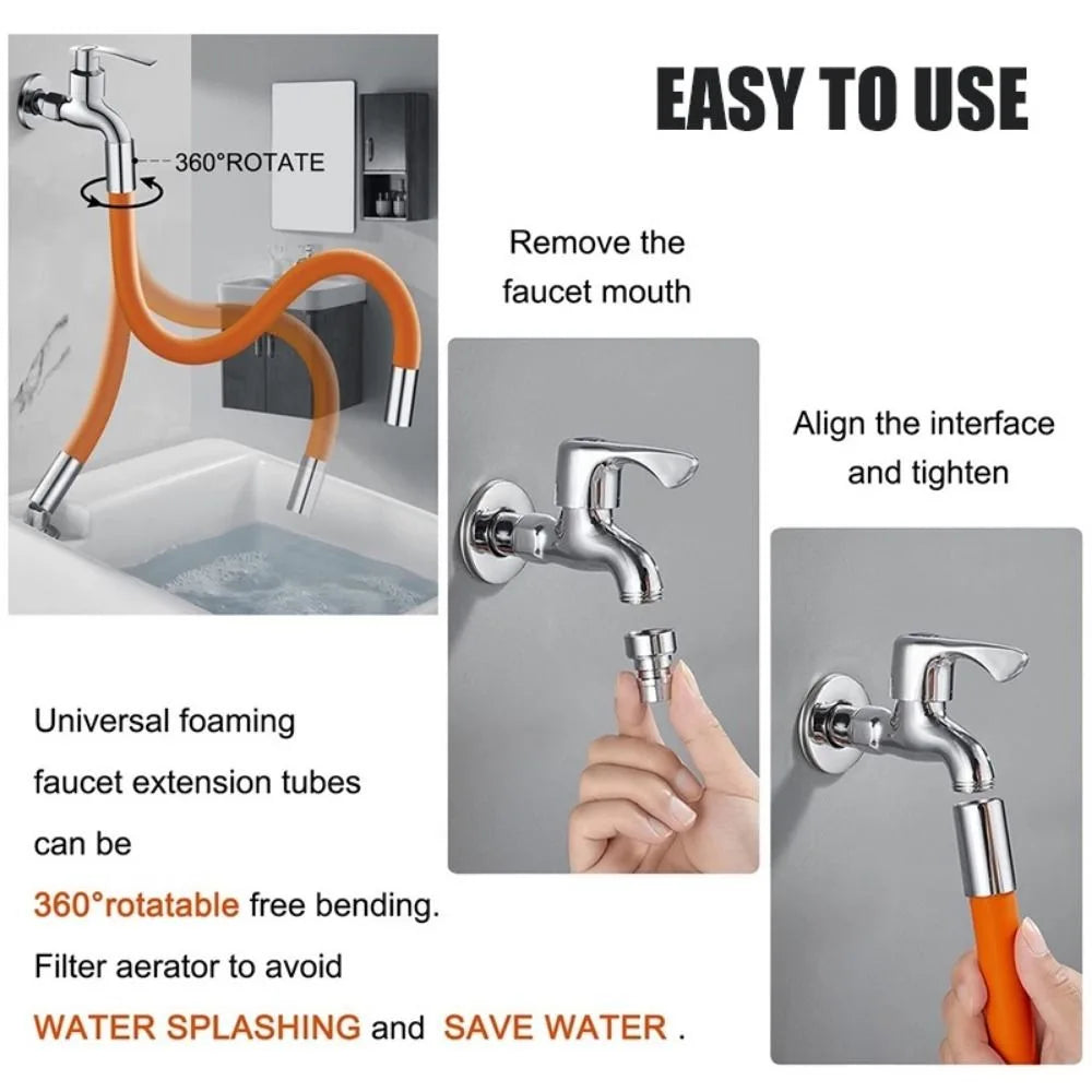 Water Tap Accessories Faucet Extender Pipe 360 Rotating Wash Basin