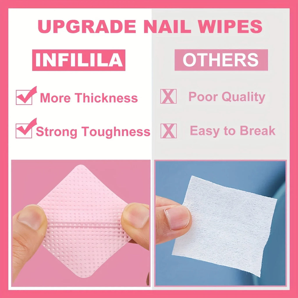 Lint-Free Nail Wipes | Gel Cleansing Polish Remover Pads