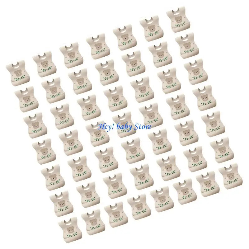 50-Pack Disposable Baby Bibs – Soft, Waterproof Bear Print