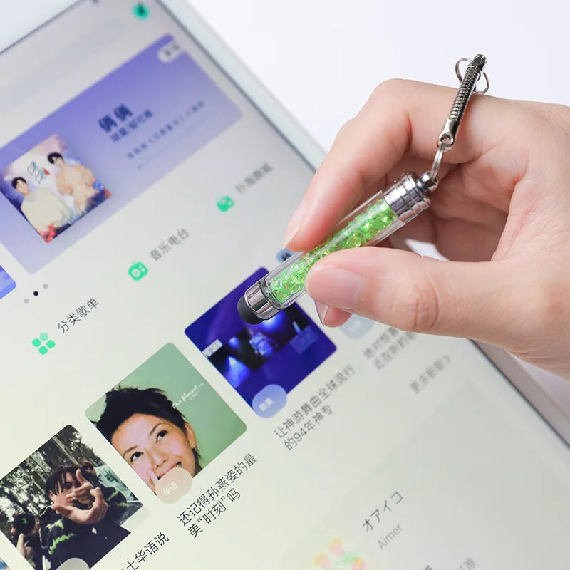 Crystal Pendant Capacitive Stylus Universal Touch Screen Pencil Cell