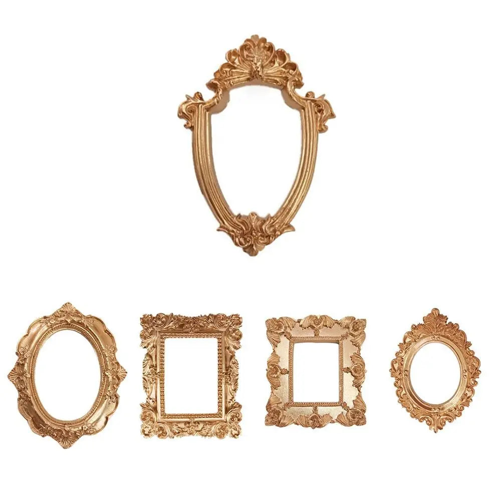 European Victorian Golden Retro Photo Frame Pictures Frames Nail Art