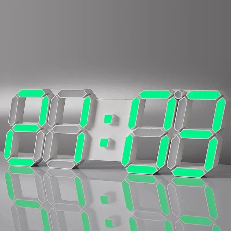 3D LED Digital Wall Clock – USB Alarm, Timer & Temp Display