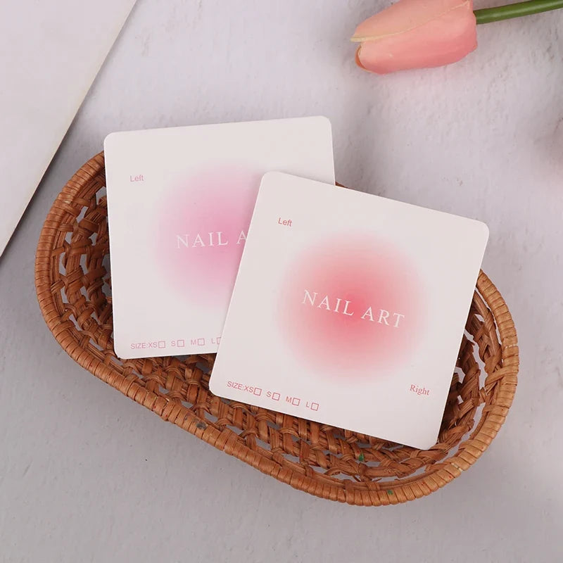 100 PCS Press-On Nail Display Cards | Manicure Swatch Show Cards