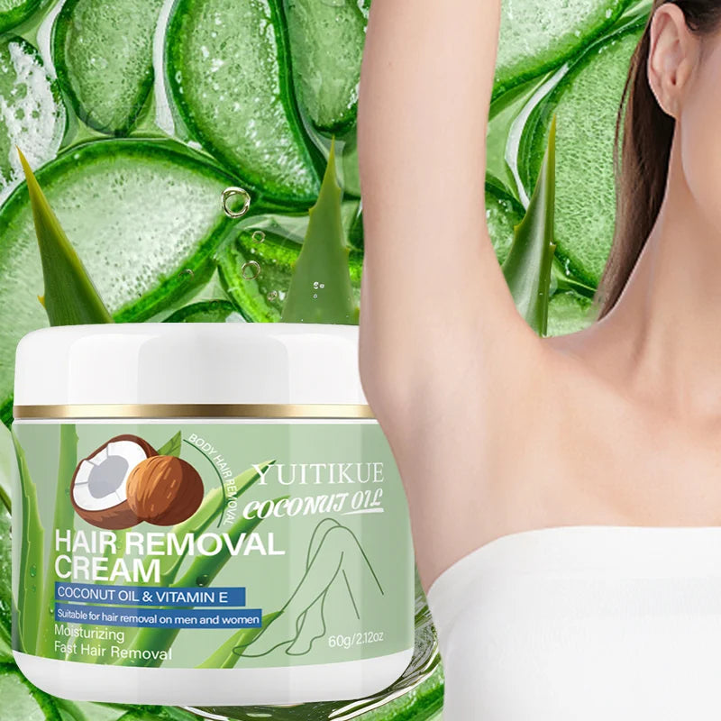 YUITIKUE Gentle Hair Removal Cream – Coconut Oil & Aloe, 60g