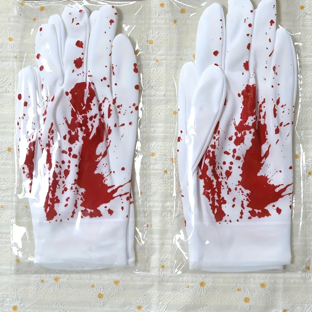 Halloween Horror Blood Gloves – Costume Accessory for Adults
