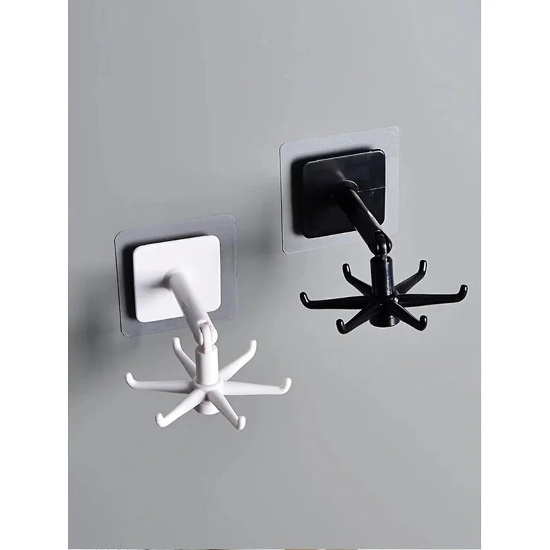 Rotating No-Drill Wall-Mounted Kitchen Hooks Rack | 5/10 Pcs