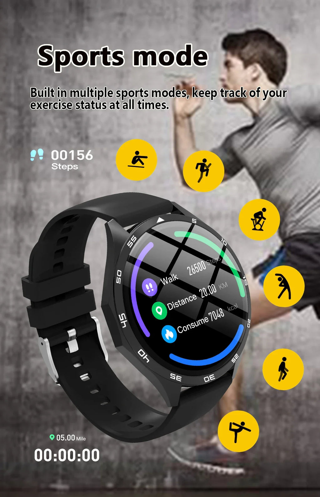 2025 Smart Watch Men Women Multi-sport Mode HD Amoled Smartwatch