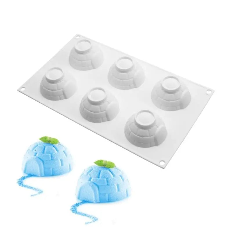 6-Cavity Igloo Silicone Cake Mold Mousses Ice Cream Kitchen Pastry