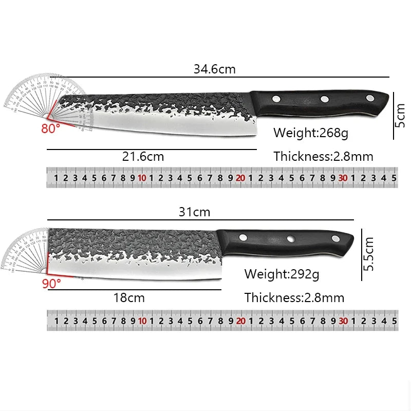Handmade Japanese Chef Knife – Kiritsuke & Nakiri Full Tang