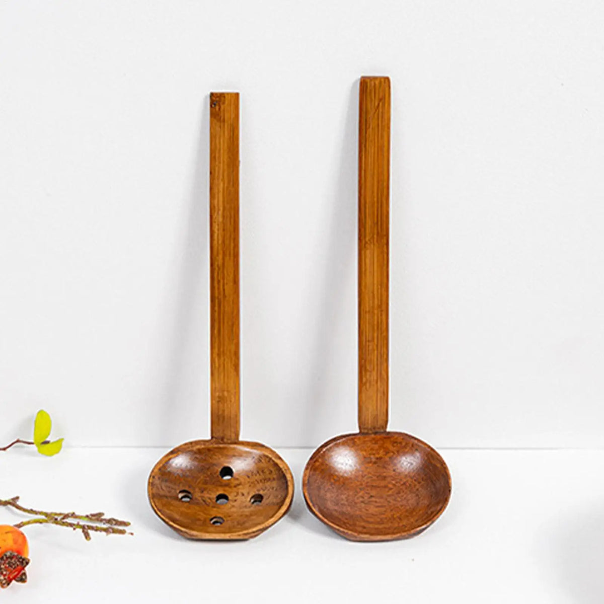 Wooden Ramen Spoons Japanese Long Handle Soup Serving Spoon Table