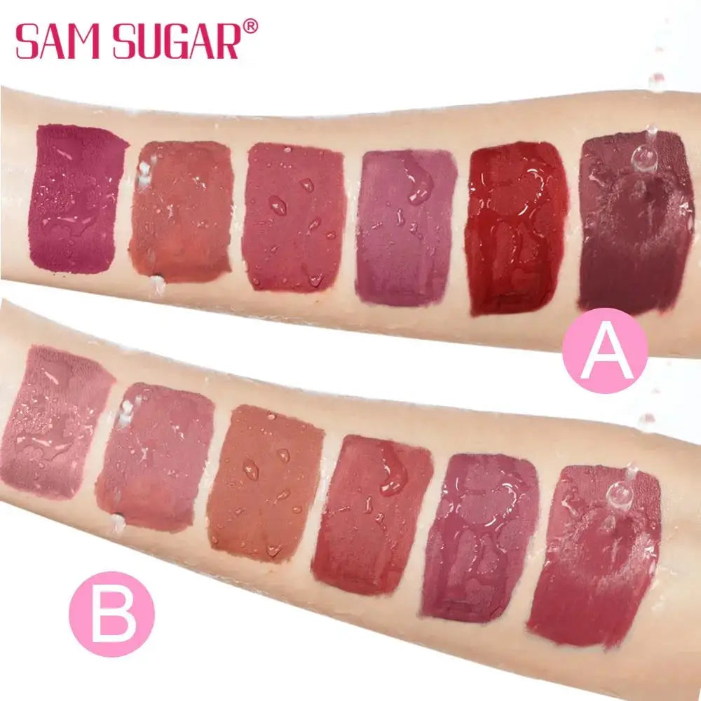SAM SUGAR 6-Pc Matte Liquid Lipstick Set – Waterproof Velvet