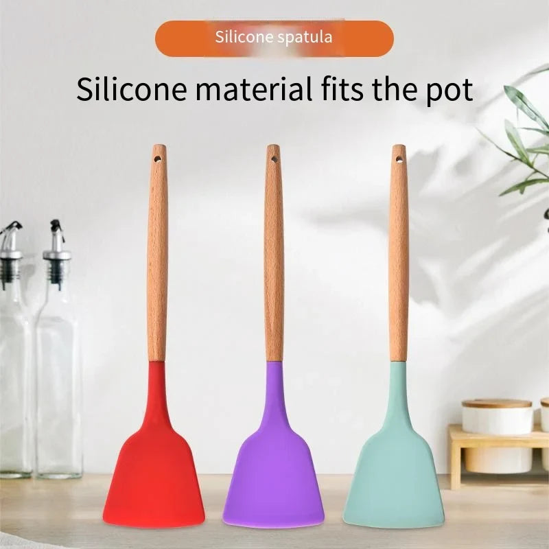 Silicone Spatula Set – Wide Pizza Shovel & Kitchen Scraper