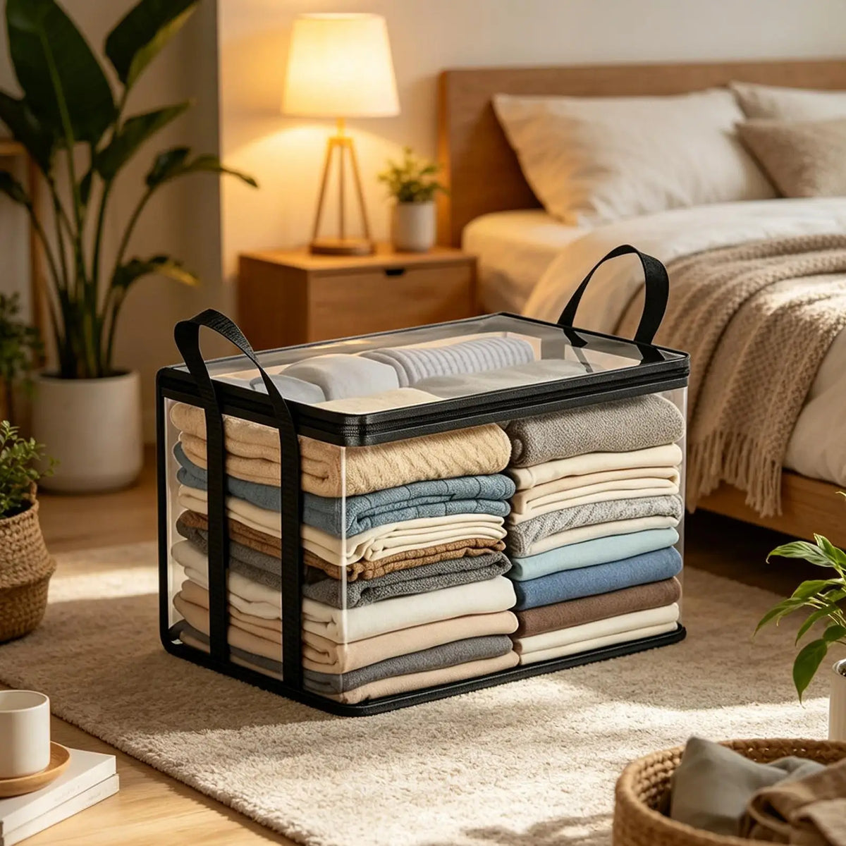 Heavy Duty Storage Bags Handles Foldable Packing Tote Travel Moving