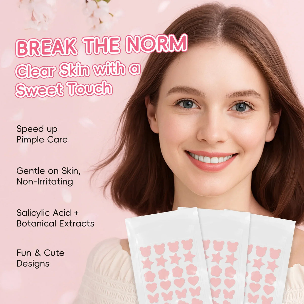 Laikou Sakura Acne Patches – Pimple Concealer Dots 24pcs