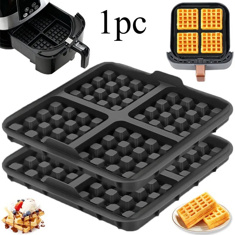Square Waffle Maker Mold Air Fryer Non-stick Baking Tray Compatible