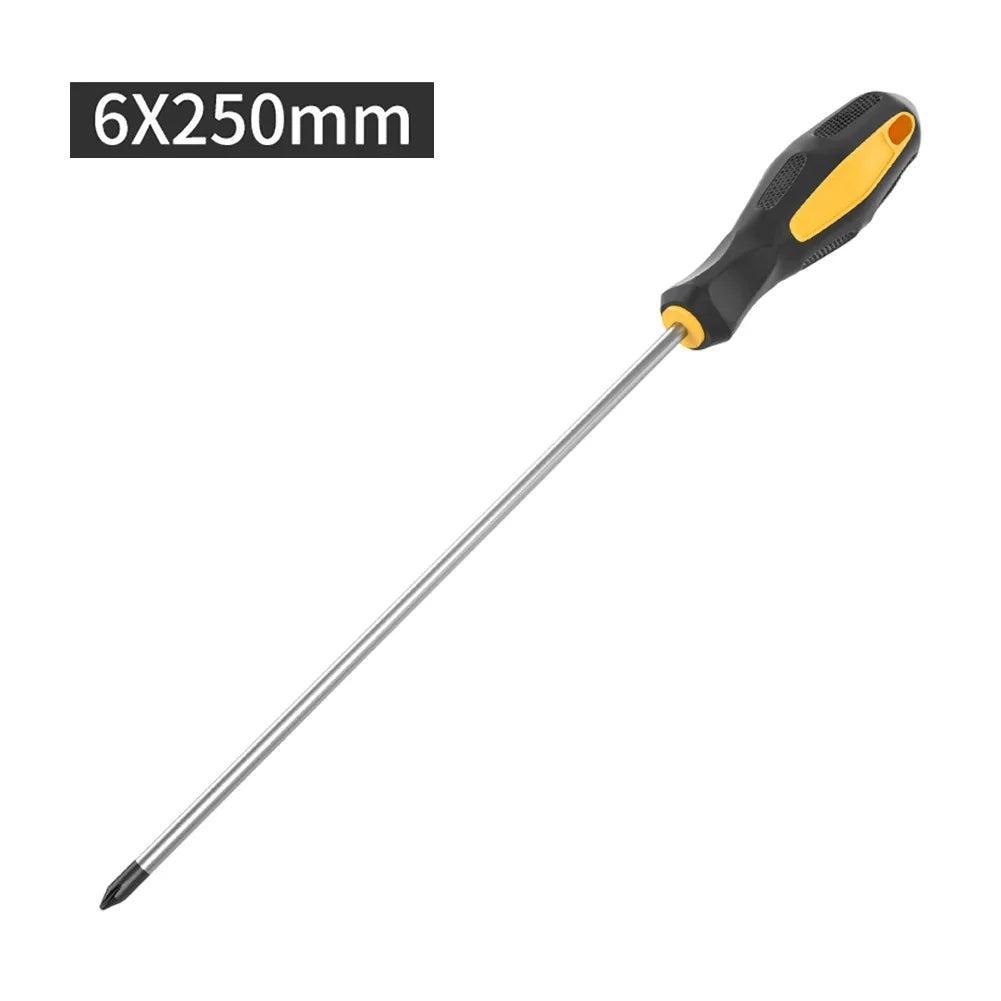 250mm Magnetic Screwdriver – Slotted & Cross Head, Rubber Grip