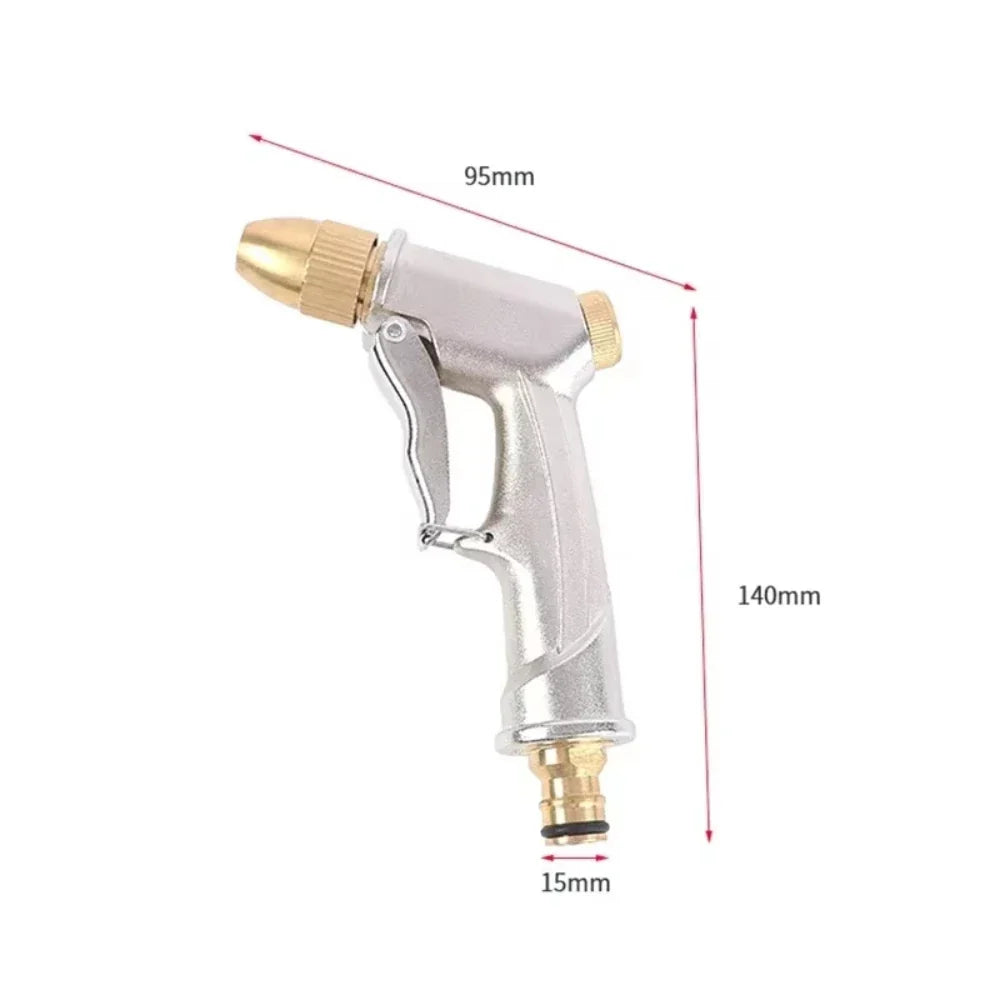 Pressure Water Spray Gun Metal Brass Nozzle Garden Hose Pipe Lawn Car
