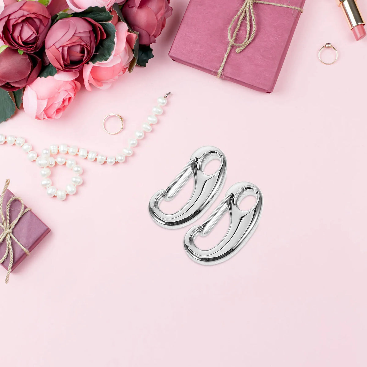 Lobster Clasps Stainless Steel Polished D Ring Snap Hooks DIY