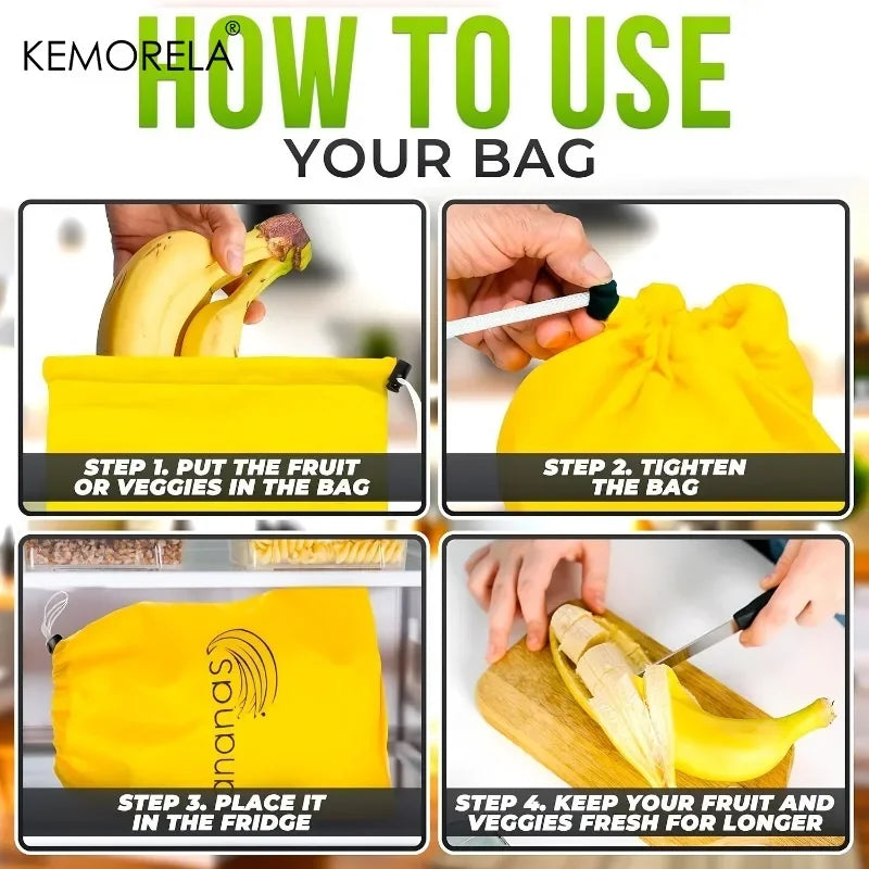 2-Pack Banana & Vegetable Freshness Storage Bags | KEMORELA