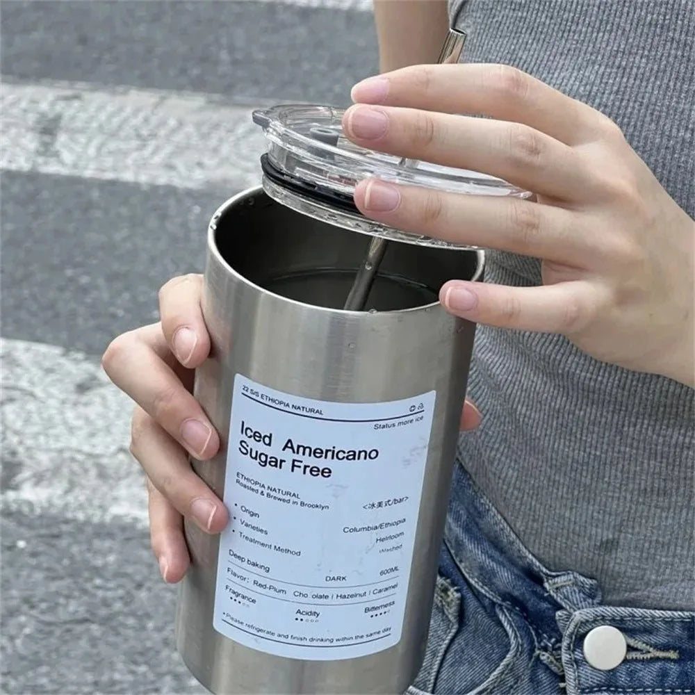 600ml Insulated Thermos Cup | 304 Stainless Steel Coffee Mug