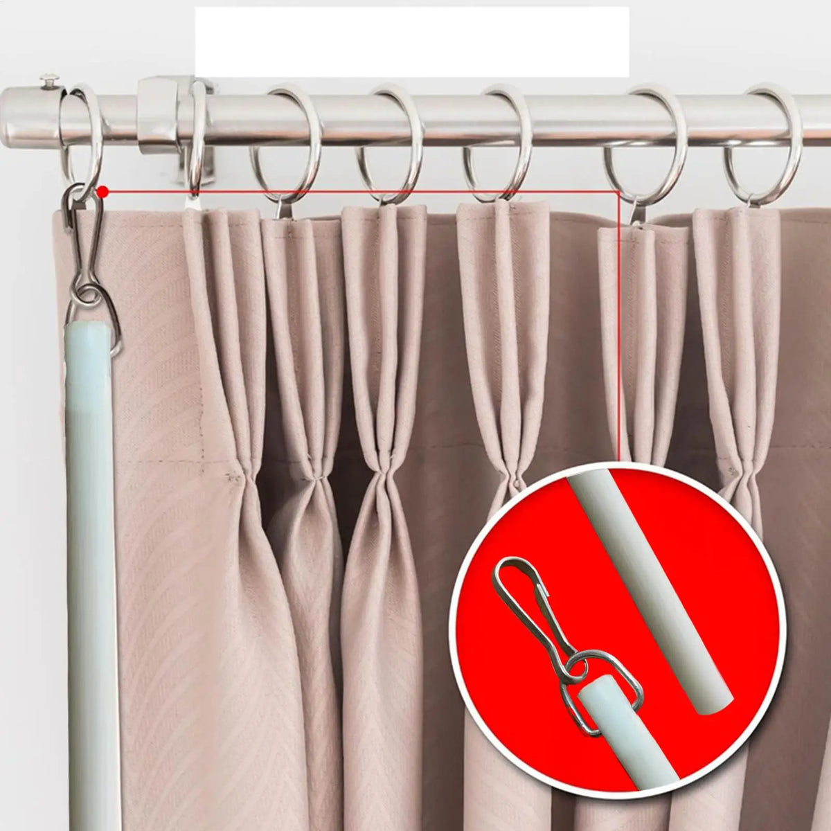 Invisible Curtain Pull Wand | Acrylic Hook Rod 43cm