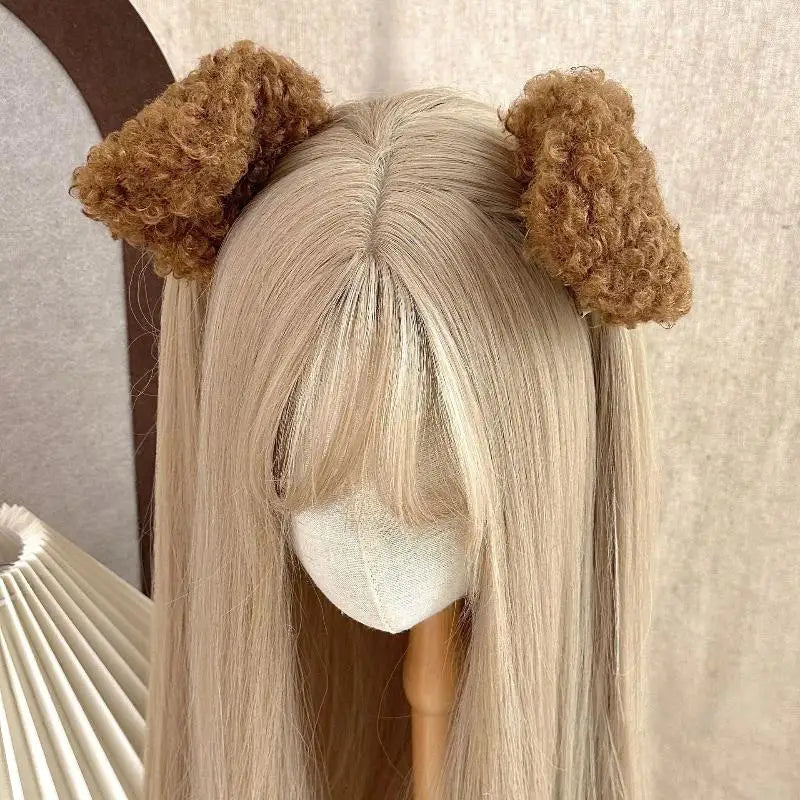 Kawaii Puppy Ears Plush Hair Clips – Cute Barrettes for Girls