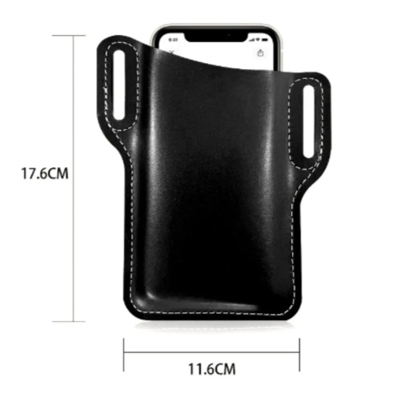 PU Leather Phone Belt Bag – Sports Waist Pack for Outdoors