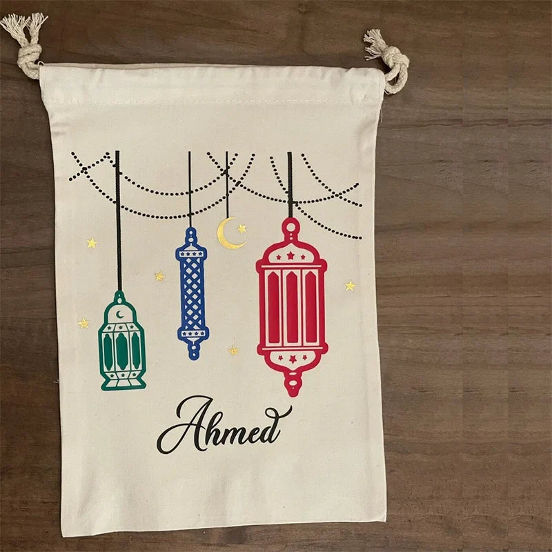 Personalised Ramadan Eid Mubarak Gift Sack | Lantern Décor Bag