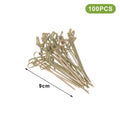 100 Bamboo Knot Skewers – Cocktail Picks & Fruit Forks