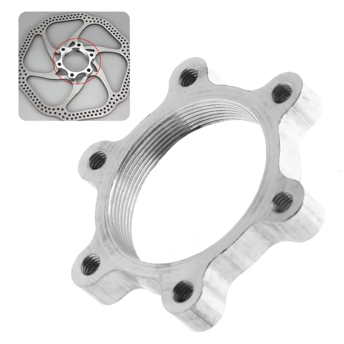 6-Hole Bike Disc Brake Rotor Adapter – Aluminum Alloy