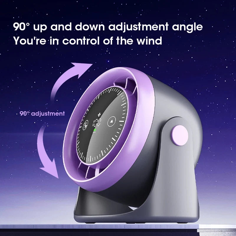 100-Speed Rechargeable Desktop & Wall Mount Air Circulator Fan