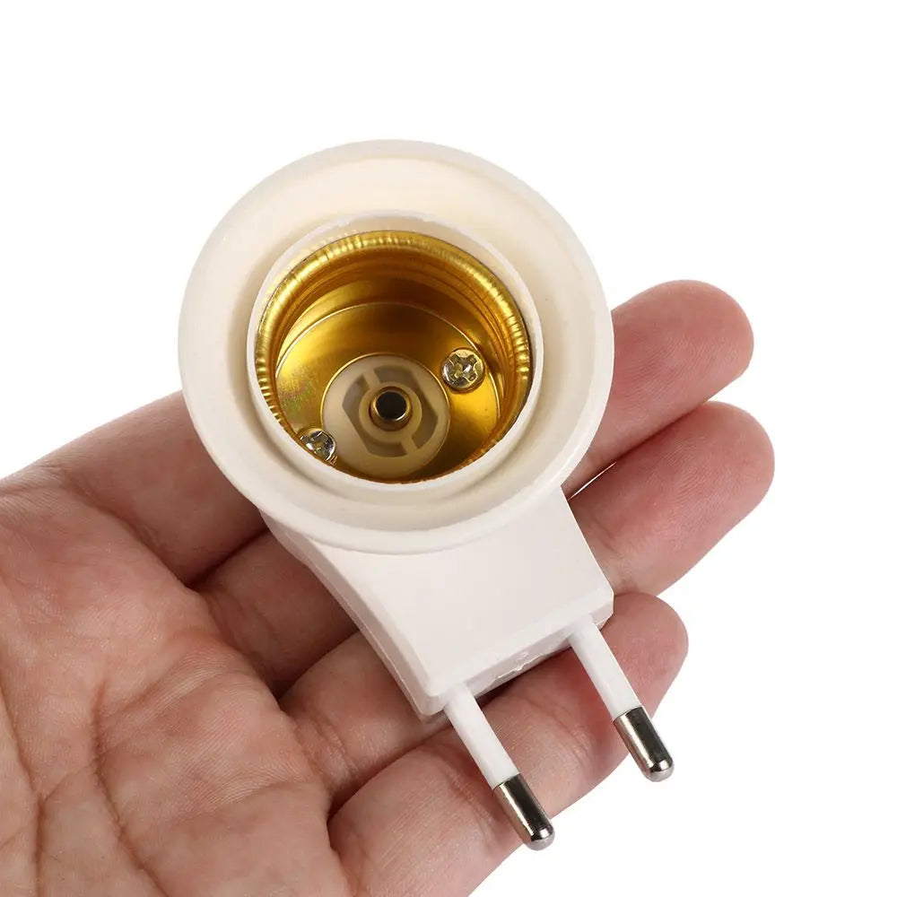 EU Plug to E27 Lamp Socket Adapter | On/Off Switch