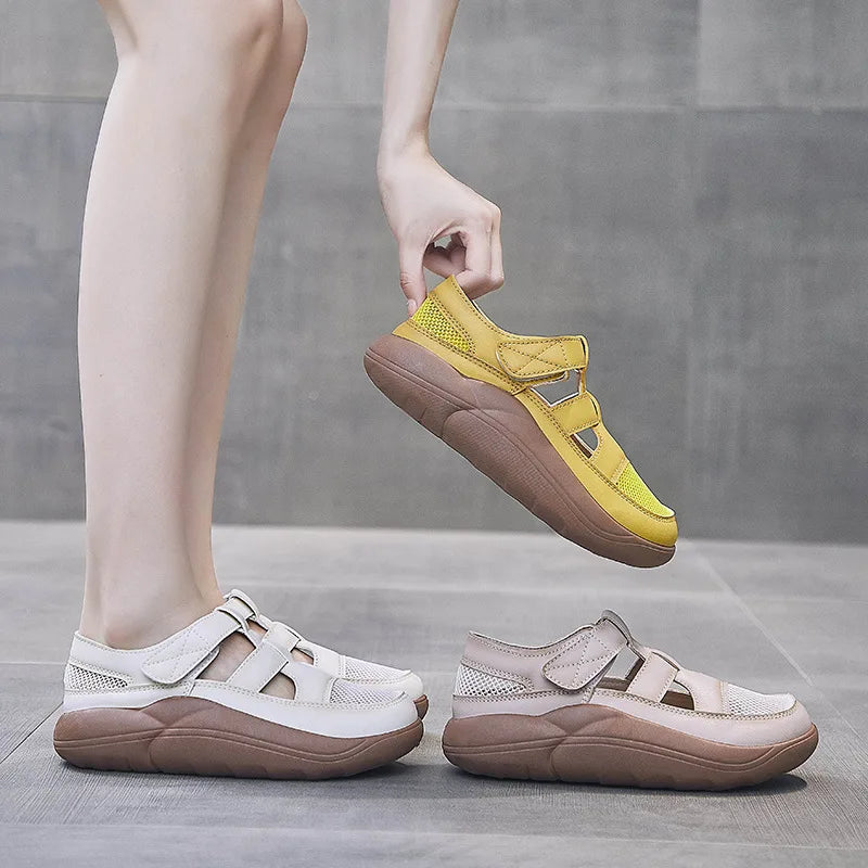 Women's Platform Sandals – Open Toe Slip-On Roman Summer Shoes