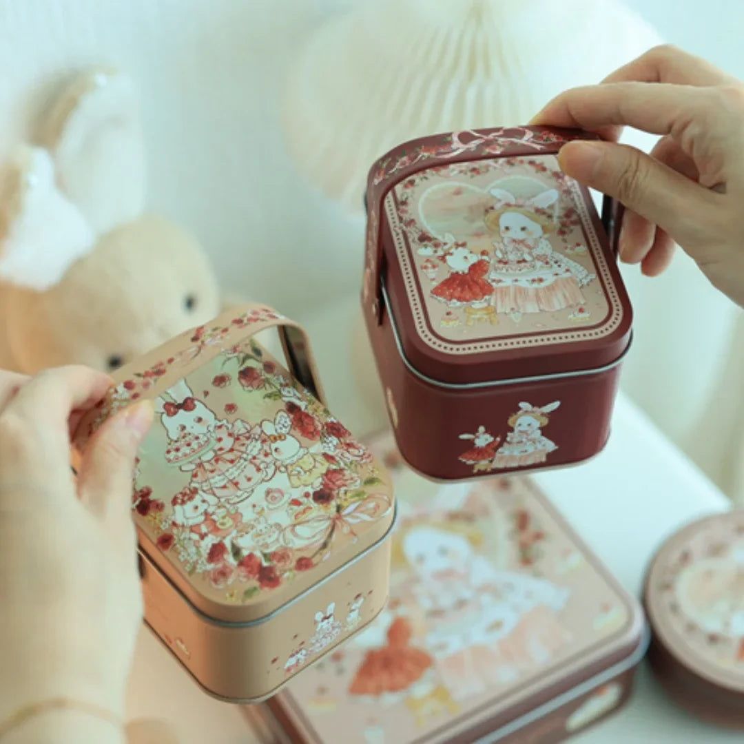 Tinplate Candy Box Kids Gifts Small Tin Cookie Portable Rabbit