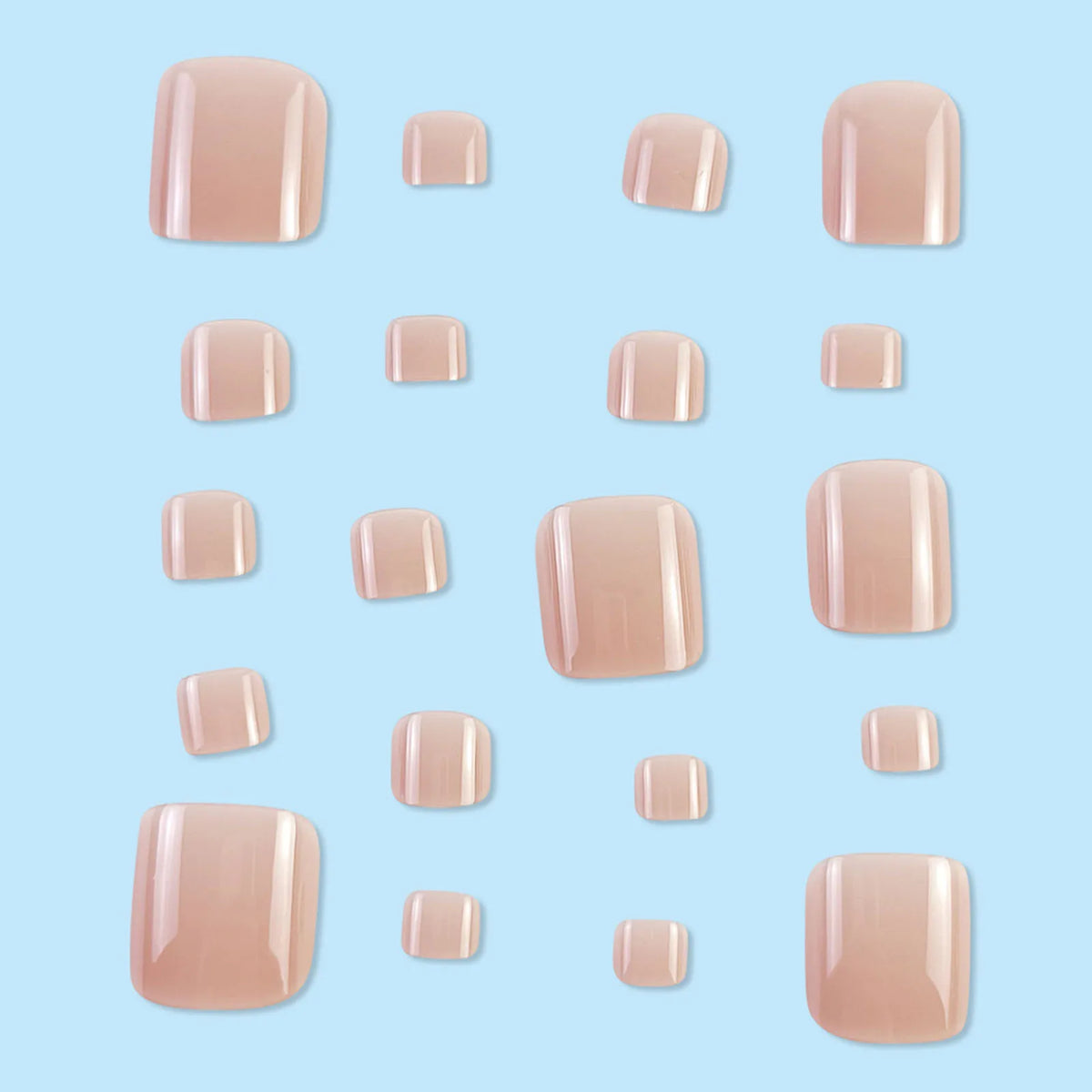 24-Piece Red Press-On Toenails | Classic Nail Art Set