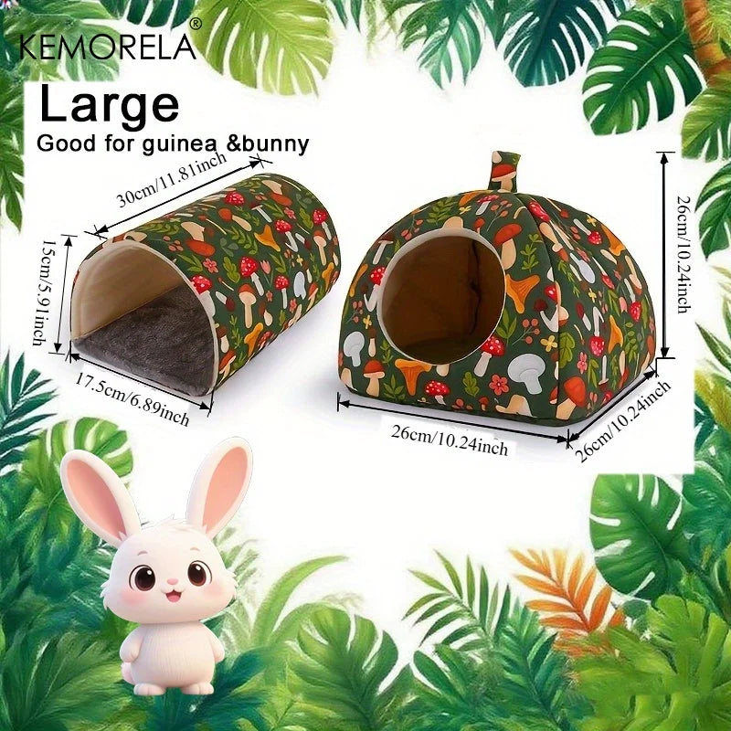 2-Piece Glitter Guinea Pig Hideout & Tunnel | Washable Pet Bed