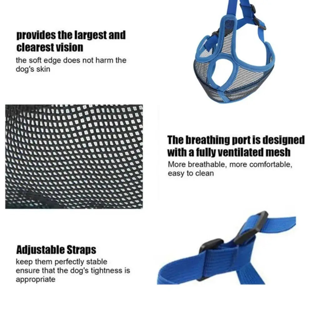 Breathable Mesh Dog Muzzle – Anti-Chew & Anti-Bark Cover