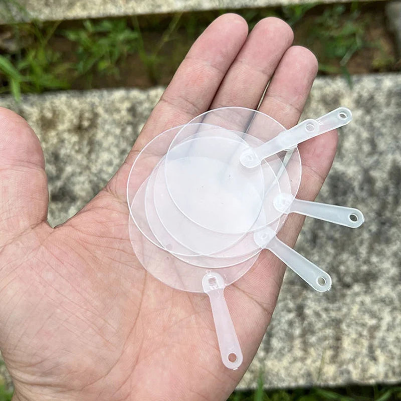 50Pcs Mini Transparent Blank Fans – DIY Art & Party Favors