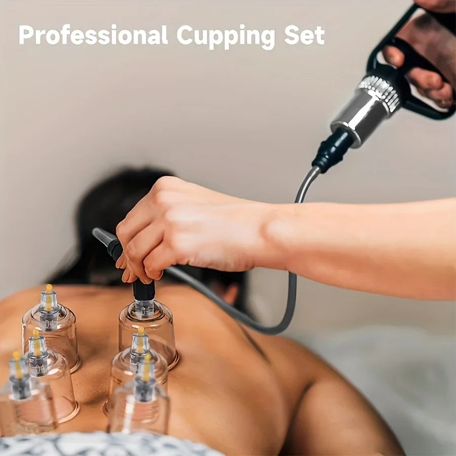 Cupping Therapy Massage Set – Vacuum Cups, Hand Pump & Manual