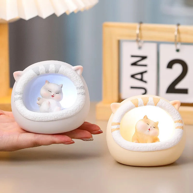 Creative Lovely Cute Fat Cat Night Light Girl Heart Star Children