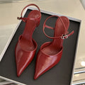 Women's Pointed Toe Slingback Pumps – Buckle Strap High Heels