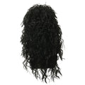 Men's Long Curly Black Wig – Fluffy Synthetic Cosplay Party Wig
