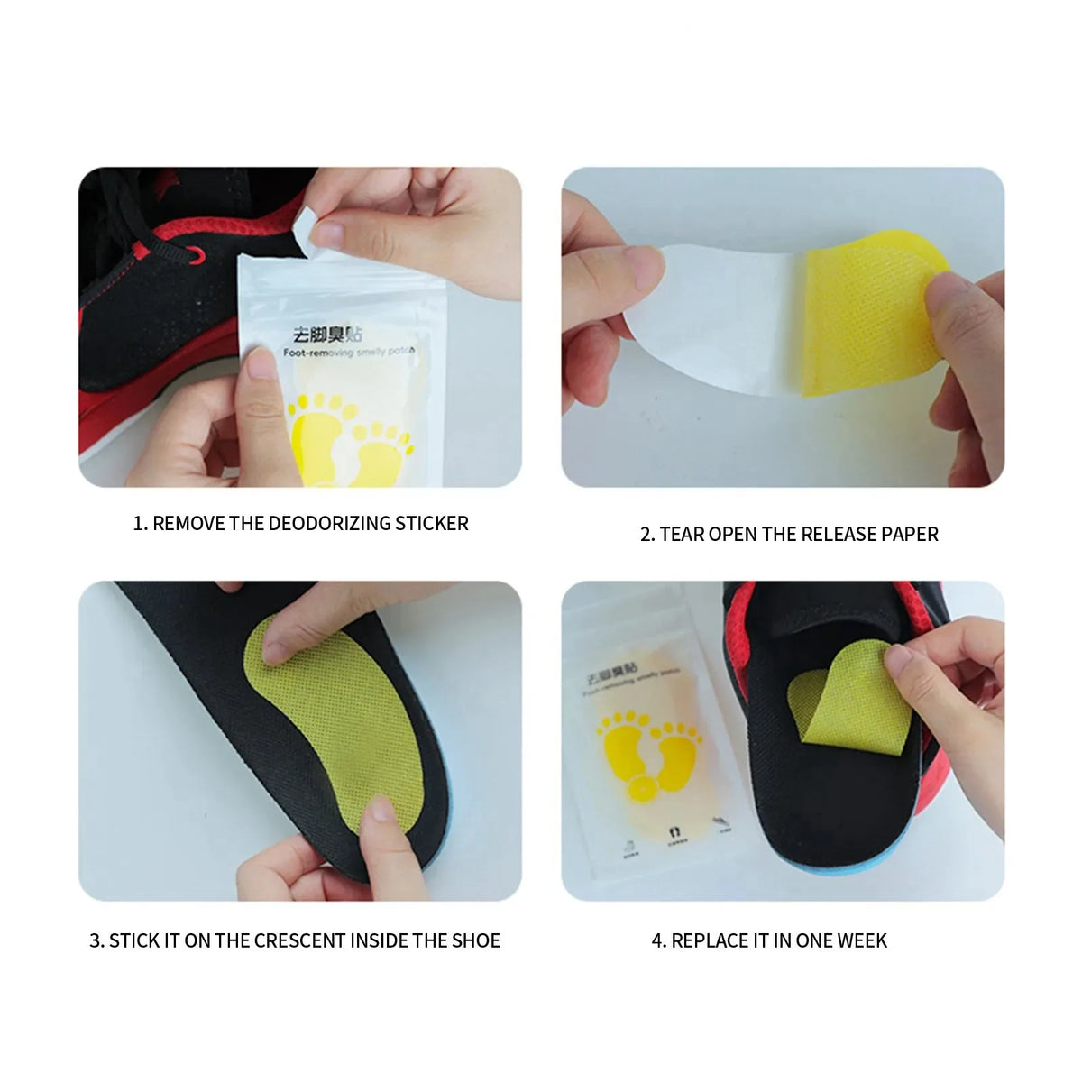 Lemon Shoe Deodorant Stickers – Fresh Insoles 10 Pack