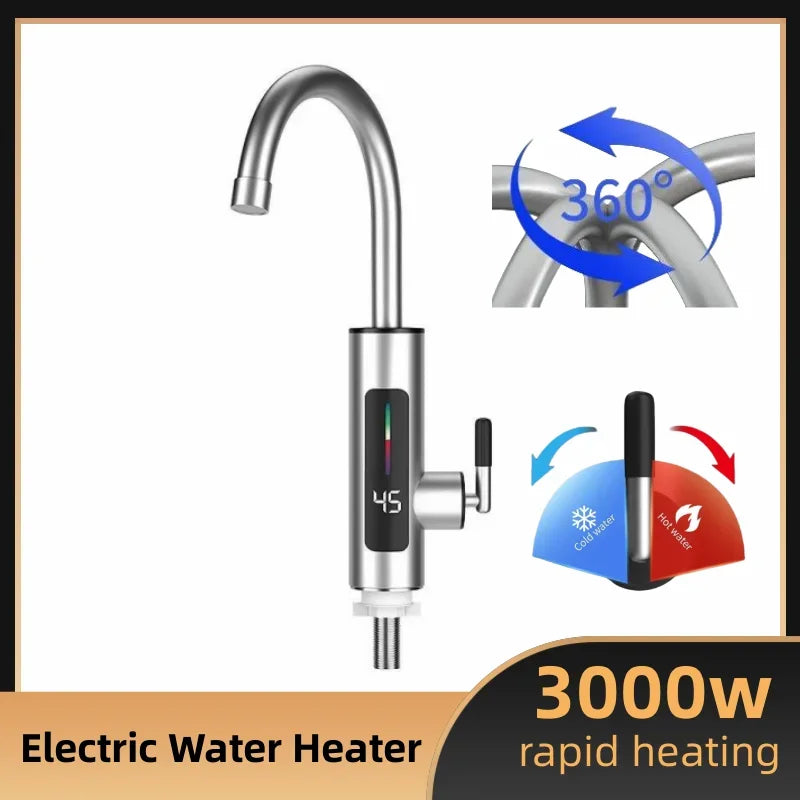 HOMEFISH 3000W Instant Hot Water Faucet – Tankless Kitchen Tap