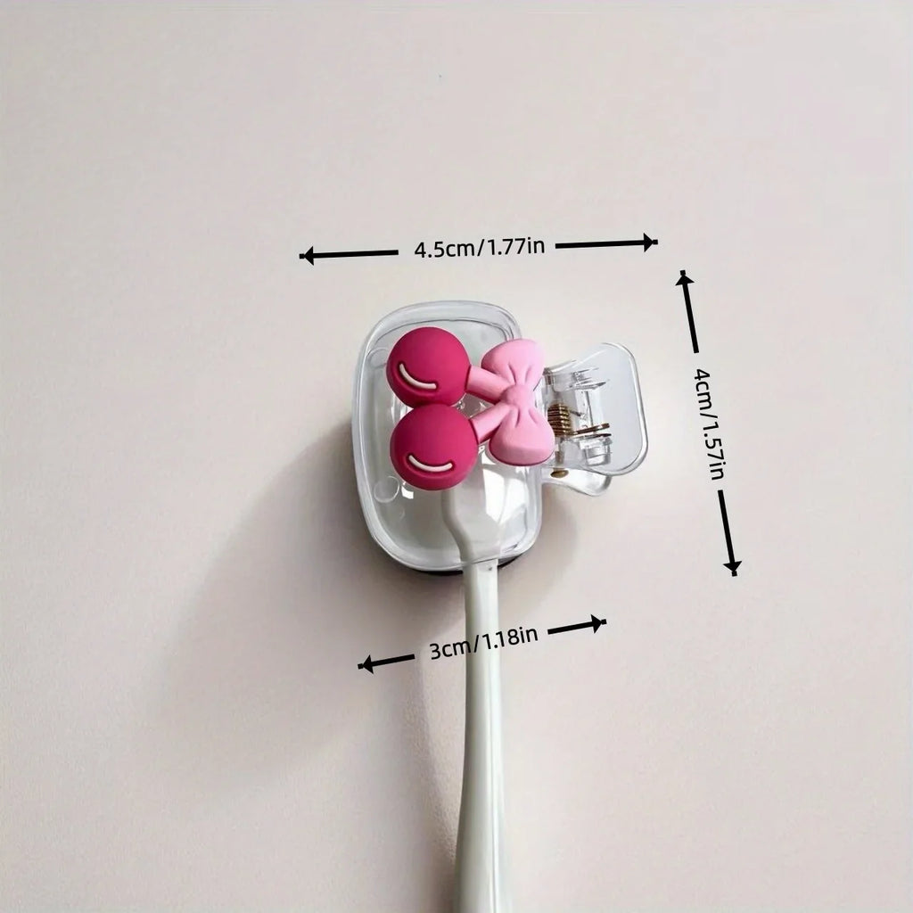 Cherry Toothbrush Holder – Dual Drainage, Protects Bristles